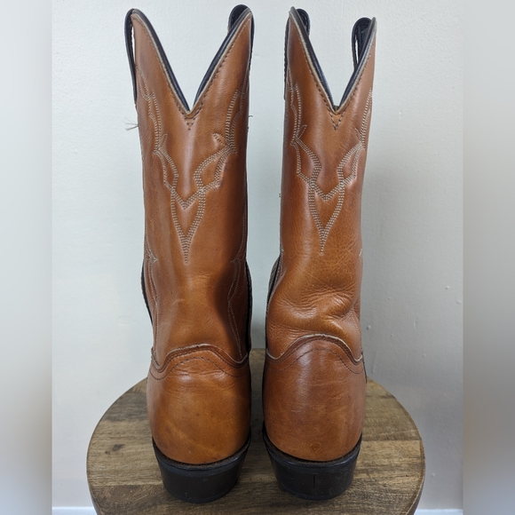 VINTAGE Avonite Hypalon Cowboy Boots, Honey/Cognac Brown (SIZE 9 EE/Extra Wide) - Picture 8 of 13